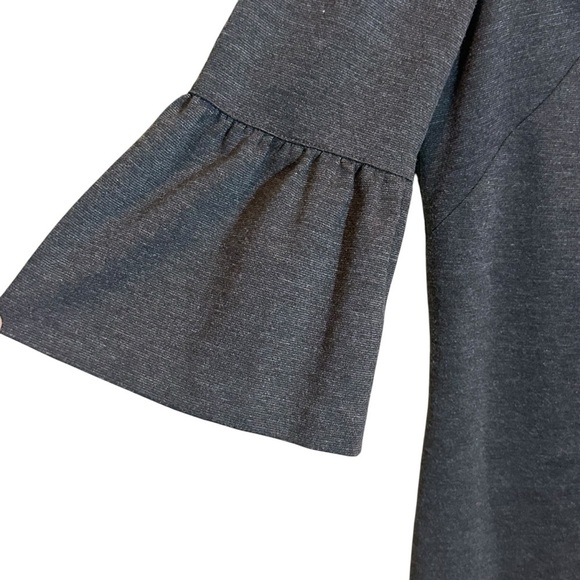 Harold’s Dark Gray 3/4 Length Bell Sleeve Shift Knee Length Dress Women’s Size 6 - Picture 3 of 7